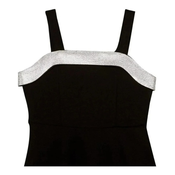 Big Girls Rhinestone Trim Tie Back Sleeveless Dress NWT - Picture 3 of 3